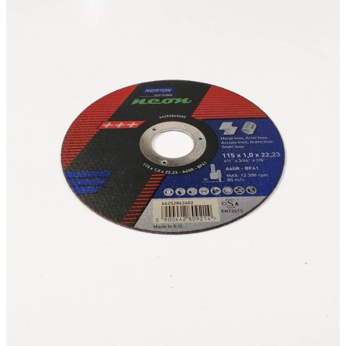 A60R BF41 Norton Cutting Disc 115mm x 1mm x 2223mm The Polishing Shop