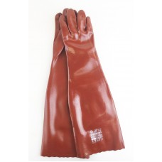 Red PVC Gauntlet Double Dip Chemical 22"