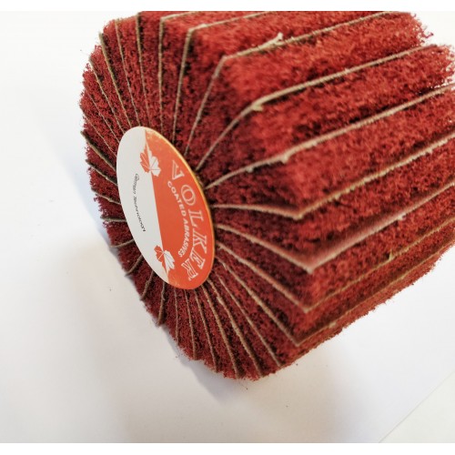 Satin Abrasive Fine A/120 Grit Combi Wheel 80mm x 50mm x 6mm shank