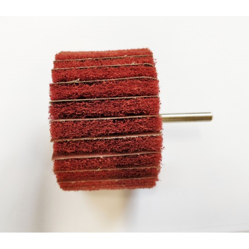 Satin Abrasive Fine A/120 Grit Combi Wheel 80mm x 50mm x 6mm shank