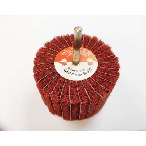 Satin Abrasive Fine A/120 Grit Combi Wheel 80mm x 50mm x 6mm shank